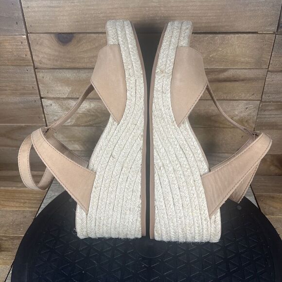 Lucky Brand Womens Size US 6.5M Valki T-Strap Espadrille Tan Platform Sandals - Picture 8 of 10